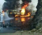 انفجار شاحنة وقود شرق الرياض وأنباء عن وفيات وإصابات ( تحديث )