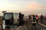 مصرع 19 معتمراً وإصابة 22 آخرين إثر انقلاب حافلتهم بين مكة والمدينة