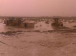 أمطار غزيره مصحوبة بزخات من البرد على قرى وادي المياه وتجاوز المياه لطريق الرياض بالقرب من المعلق