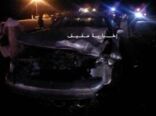 وفاة وإصابة سبعة في حادث تصادم بين أربعة سيارات على مفرق قرية تنيبيكة بالصور