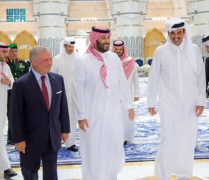 لقاء ثلاثي بين سمو ولي العهد وملك الأردن وأمير دولة قطر