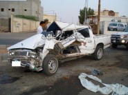 وفاة وإصابة سبعة في حادث تصادم بين أربعة سيارات على مفرق قرية تنيبيكة بالصور